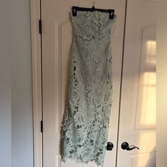 Hello Molly Dresses & Skirts - Hello Molly Floral Lace Midi Dress in Light Green